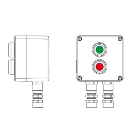 Пост управления взрывозащищенный из алюминия CPE-A-12-(1xP1G(11)-1xP1R(11))-2xKA2MHK(C)1Ex d e IIC Т5 Gb / Ex tb IIIC T95град.C Db IP66 DKC 2201.121.22.11H