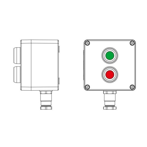 Пост управления взрывозащищенный из полиэстера CPE-P-03-(1xP1G(11)-1xP1R(11))-1xKH2MHK(C)1Ex d e IIC Т5 Gb / Ex tb IIIC T95град.C DbIP66/КЗ DKC 2231.031.22.121A