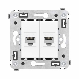 Розетка компьютерная 2-м СП Avanti "Белое облако" RJ45 кат.6A без шторок механизм DKC 4400674
