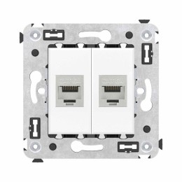 Розетка компьютерная 2-м СП Avanti "Белое облако" RJ45 кат.6A без шторок экранир. механизм DKC 4400774