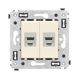 Розетка компьютерная 2-м СП Avanti "Ванильная дымка" RJ45 кат.6A без шторок экранир. механизм DKC 4405774