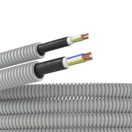 Труба гофрированная ПВХ гибкая d16мм с кабелем ВВГнг(А)-LS 3х2.5 РЭК ГОСТ+ сер. (уп.50м) DKC 9S91650