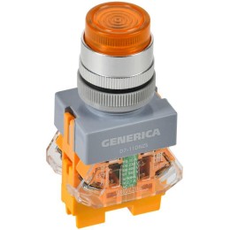 Кнопка D7-11DNZS d22мм 1з+1р с подсветкой и фиксацией желт. GENERICA BBT50-11DNZS-3-11-K05-G