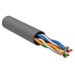 Кабель витая пара U/UTP кат.5E 4PR 24 AWG LSZH 1м сер. РФ (уп.305м) GENERICA BC1-C5E04-121-305-R-G