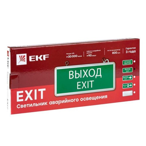 Светильник аварийно-эвакуационный EXIT-102 односторонний LED Basic EKF EXIT-SS-102-LED