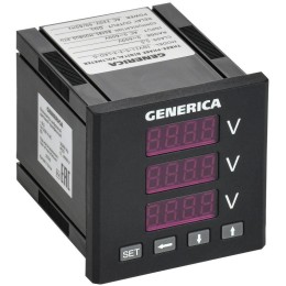 Вольтметр цифровой щитовой 3ф DO RS-485 72х72 LED GENERICA IDV11-5-3-3-LED-G