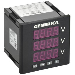 Вольтметр цифровой щитовой 3ф DO RS-485 96х96 LED GENERICA IDV21-5-3-3-LED-G