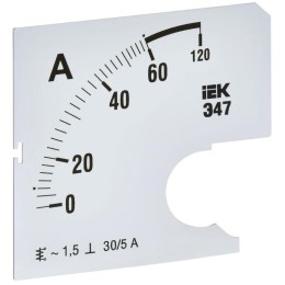 Шкала сменная для амперметра Э47 60/5А-1.5 72х72мм IEK IPA10D-SC-0060