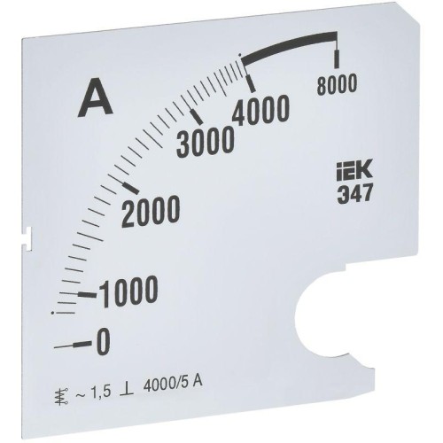 Шкала сменная для амперметра Э47 4000/5А-1.5 96х96мм IEK IPA20D-SC-4000