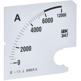 Шкала сменная для амперметра Э47 6000/5А-1.5 96х96мм IEK IPA20D-SC-6000