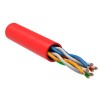 Кабель витая пара U/UTP кат.5E 4х2х24AWG solid LSZH красн. (уп.305м) ITK LC1-C5E04-124