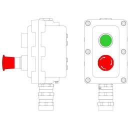 Пост управления взрывонепроницаемый из алюминия LCSD-02-B-MB-P1G(11)x1-P6E(11)x1-PBMB-KA2MHK DKC LCSD21000057