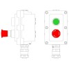 Пост управления взрывонепроницаемый из алюминия LCSD-02-B-MB-P1G(11)x1-P6E(11)x1-PBMB-ANP15BMB DKC LCSD21000077