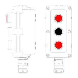 Пост управления взрывонепроницаемый из алюминия LCSD-03-B-MB-L1R(220)x1-P1B(11)x1-P1R(11)x1-PBMB-ANP15BMB DKC LCSD21000129