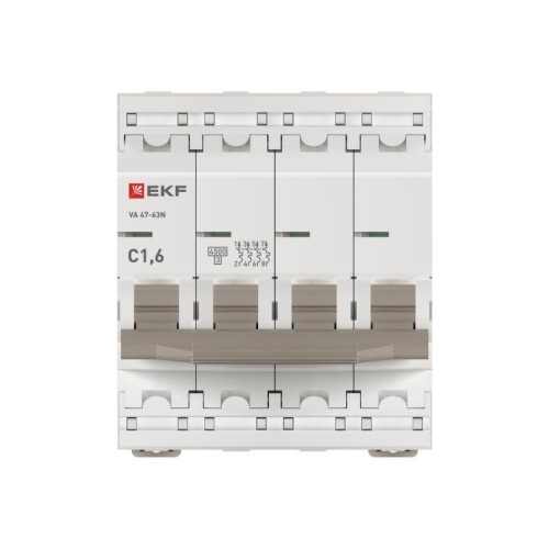 Выключатель автоматический 4п C 1.6А 4.5кА ВА 47-63N PROxima EKF M63441T6C