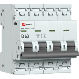 Выключатель автоматический модульный 4п B 63А 6кА ВА 47-63N PROxima EKF M636463B
