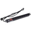 Блок розеток 8 мест PDU (немец. станд) 19дюймов IEC320 C13 PH12-8C131 с LED выкл. алюм. профиль1U шнур 2м вилка DIN49440 ITK PH12-8C131