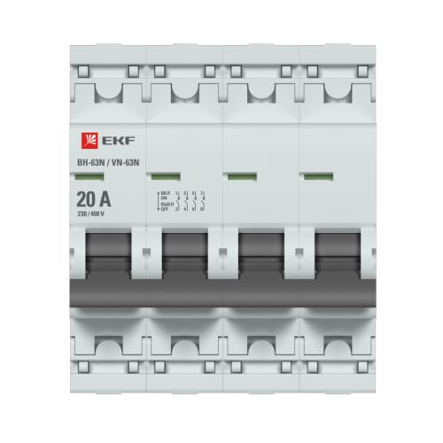 Выключатель нагрузки 4п 20А ВН-63N PROxima EKF S63420