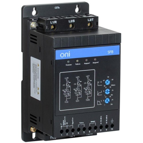 Устройство плавного пуска SFB 3Ф 380В 1.5кВт 3A Uупр 110-220В Modbus ONI SFB-33-D15-A-10