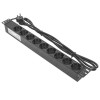 Блок PDU TERACOM PRO 19дюйм 1U 10А/250В 9 роз. Schuko шнур 2м 3х1.5кв.мм вилка C14 корпус алюм. черн. EKF TRP-HPD-10A-9SH-2MC14