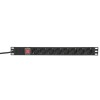 Блок PDU TERACOM PRO 19дюйм 1U 16А/250В 8 роз. Schuko с выключат. шнур 2м 3х1.5кв.мм вилка Schuko корпус алюм. черн. EKF TRP-HPD-LS-16A-8SH-2MSH