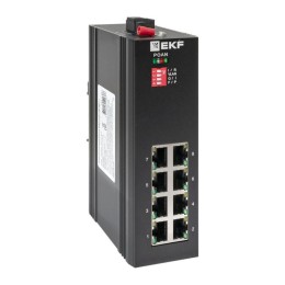 Коммутатор неуправляемый промышленный U-8GTP 8 портов 10/100/1000Base-T(X) RJ45 c PoE монтаж на DIN-рейку TSX EKF TSX-U-8GTP