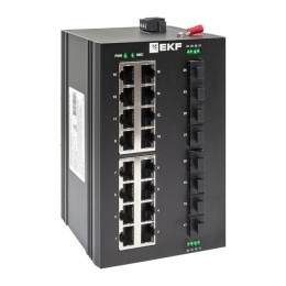 Коммутатор неуправляемый промышленный U-8GX/SFP-16GT 8 портов 1000Base-X SFP 16 портов 10/100/1000Base-T(X) RJ45 монтаж на DIN-рейку TSX EKF TSX-U-8GX/SFP-16GT