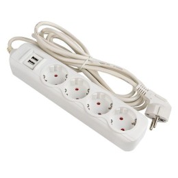 Удлинитель 4х2м 16А IP20 Эксперт 3.5кВт 2хUSB 2.1А ПВС 3х1 PROxima EKF UBA16-2USB-4-02i