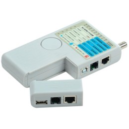 Тестер для витой пары 4в1 RJ45/RJ11/BNC/USB с элем. пит. ITK WH3468