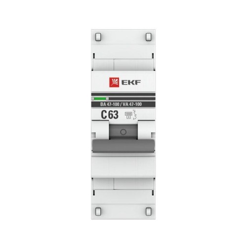Выключатель автоматический модульный 1п C 63А 10кА ВА 47-100M без теплового расцеп. PROxima EKF mcb47100m-1-63C-pro